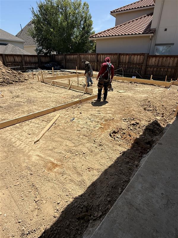 Phase 3 — Foundation forms squared and set on the graded pad